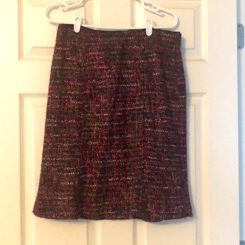 Talbots Multicolored Tweed Tulip Skirt
